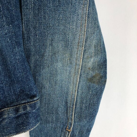 Vero Moda Womens Denim Jacket Vintage Retro Trucker Medium Wash Fading US M - Picture 2 of 5